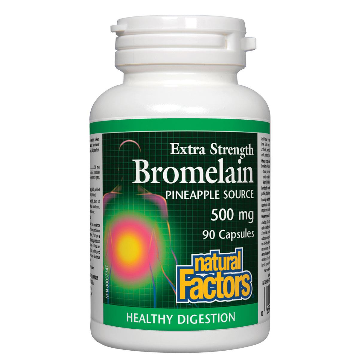 Natural Factors - Bromelain, 500mg (extra strength) - 90 Caps - Homegrown Foods, Stony Plain