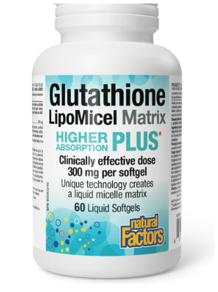 NATURAL FACTORS GLUTATHIONE LIPOMICEL MATRIX 300MG 90 SOFT GELS