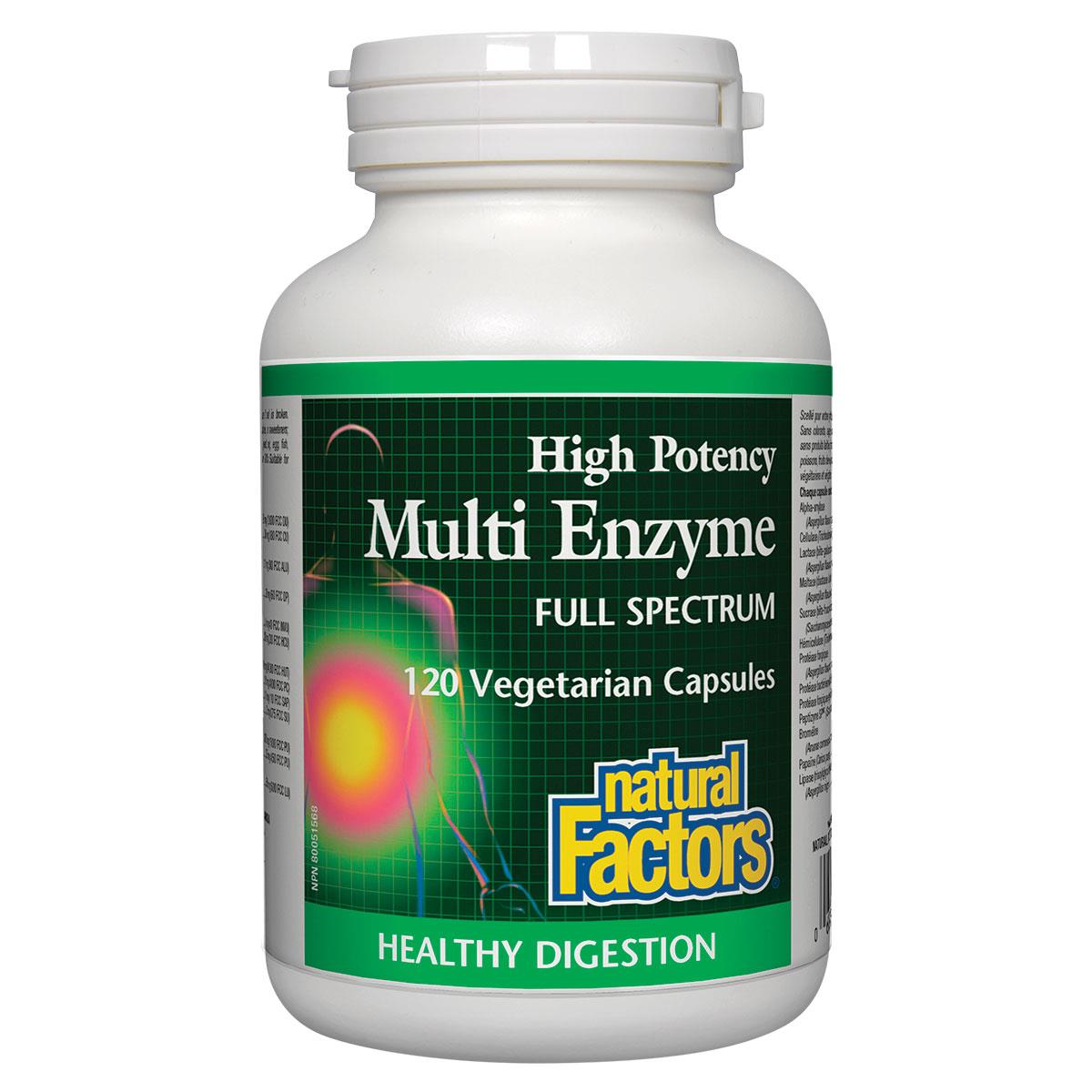 Natural Factors High Potency Multi Enzyme, Full Spectrum, 120 Vcaps