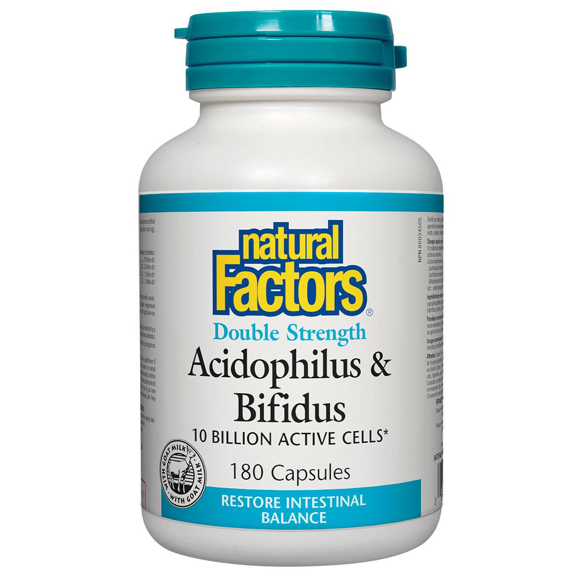 Natural Factors Acidophilus/Bifidus, 10billion / 180caps