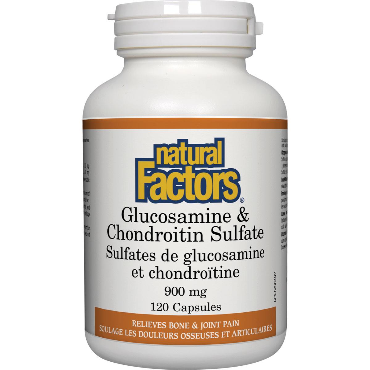 Natural Factors Glucosamine & Chondroitin Sulfate, 900mg, 120Caps