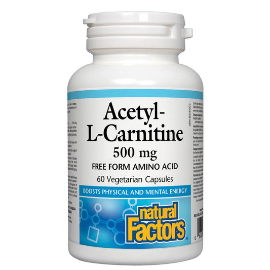 Natural Factors Acetyl-L-Carnitine, 500mg / 60 VCaps