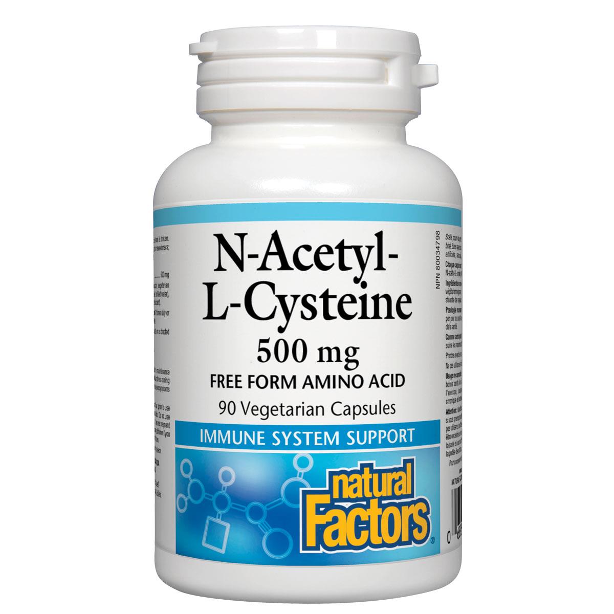 Natural Factors N-Acetyl-L-Cysteine (NAC), 500mg, 90 Vcaps