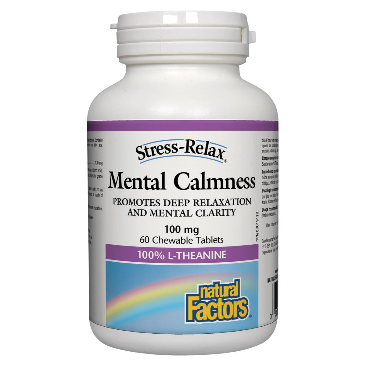 Natural Factors Mental Calmness, 100mg, 60 Chewable Tablets