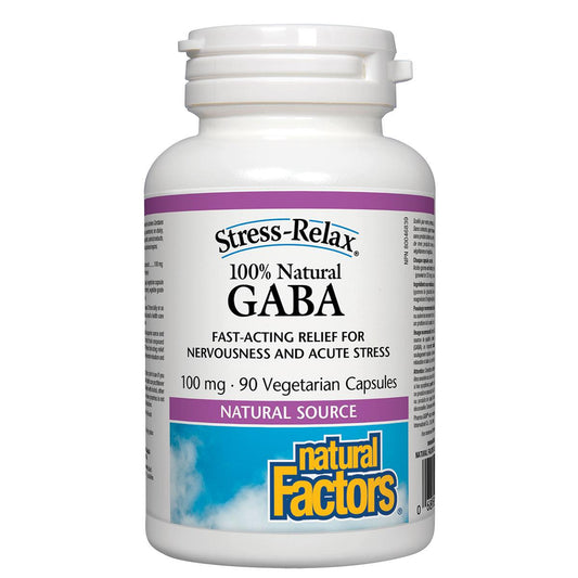 Natural Factors Stress Relax GABA, 100mg, 90 VCaps