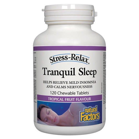 Natural Factors Tranquil Sleep (Tropical Flavour), 120 Chewable Tablets