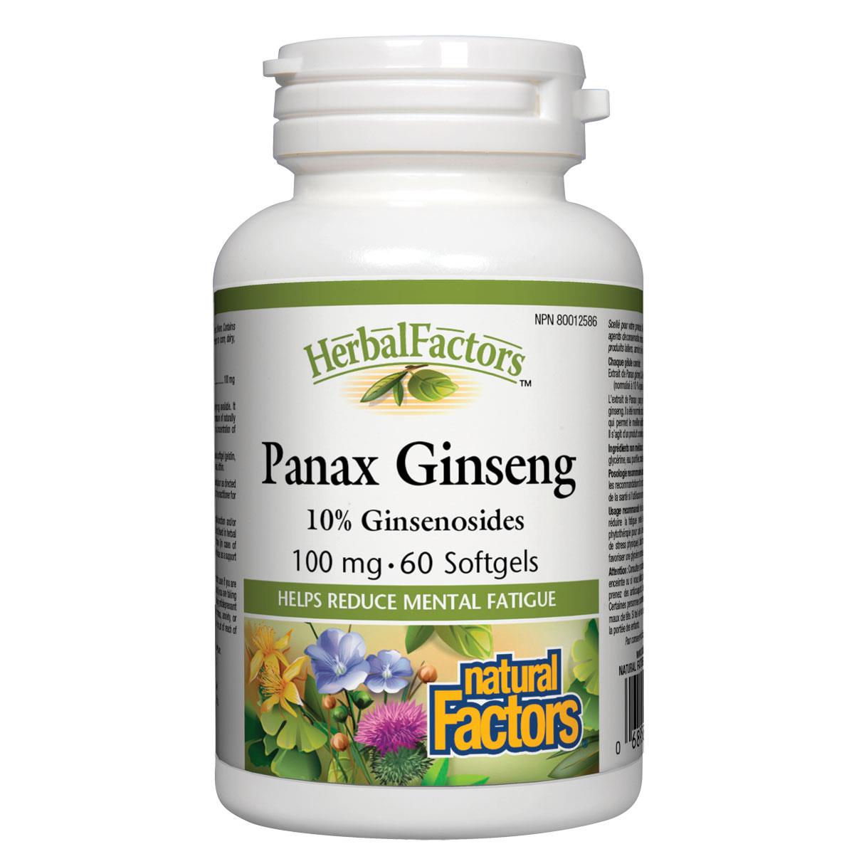 Natural Factors Panax Ginseng, 100mg, 60 softgels