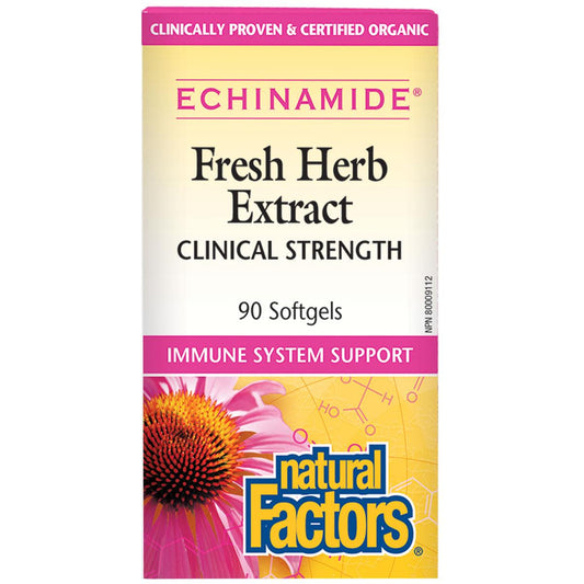 Natural Factors Echinamide Fresh Herb Extract, Clinical Strength, 90 Softgels
