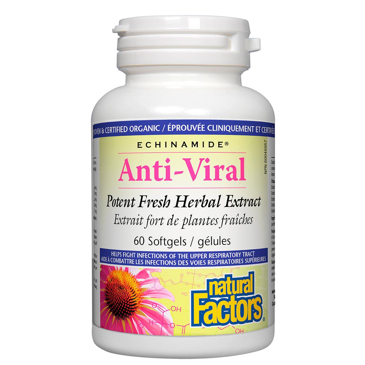 Natural Factors Anti Viral Echinamide Fresh Herbal Extract, 60 softgels