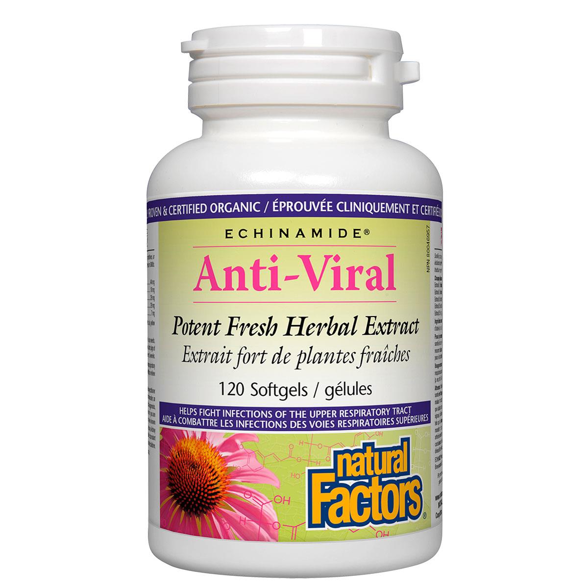 Natural Factors Anti-Viral Echinamide Fresh Herb Extract, 120 softgels