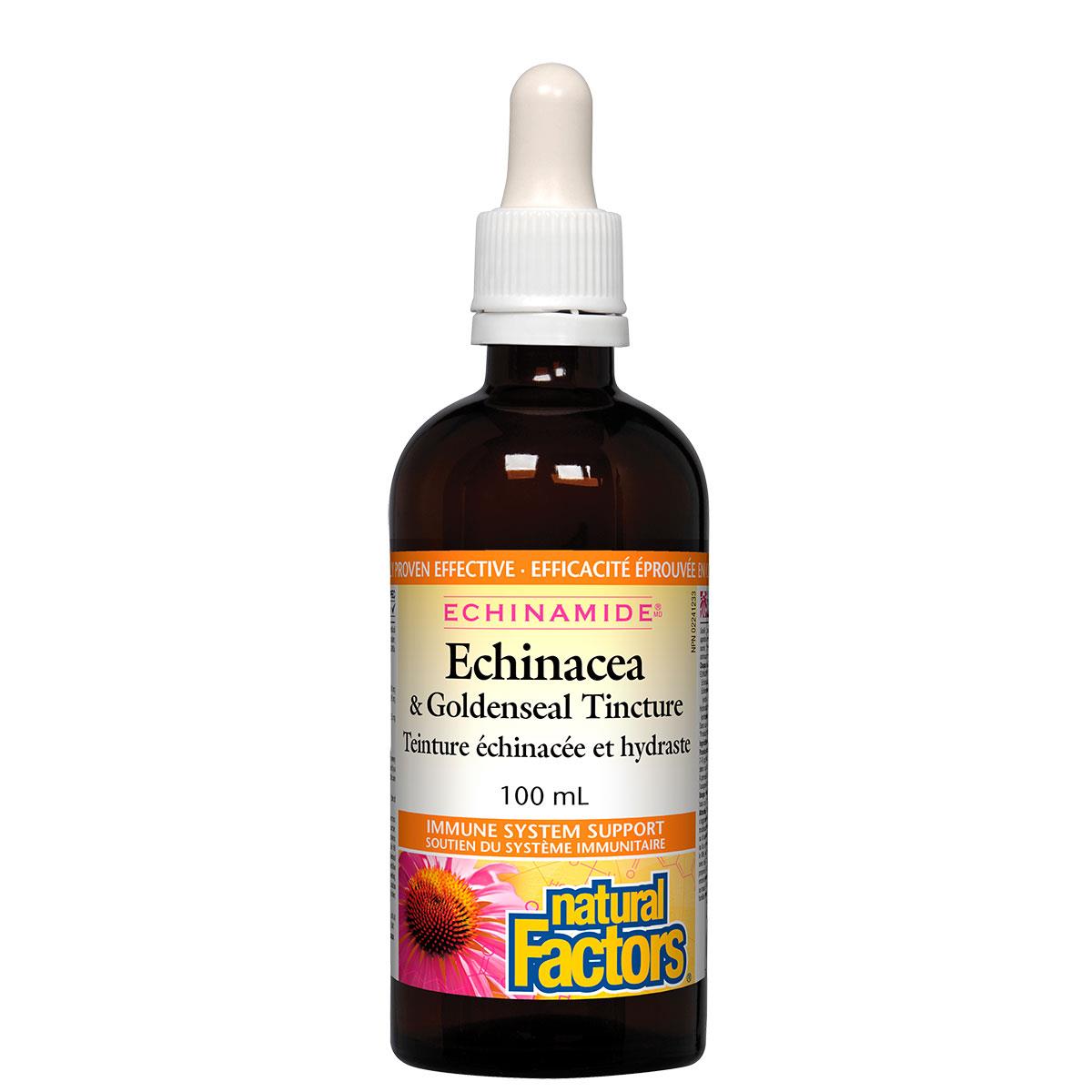 Natural Factors Anti-Cold Echinacea & Goldenseal Tincture Organic - 100ml - Homegrown Foods, Stony Plain