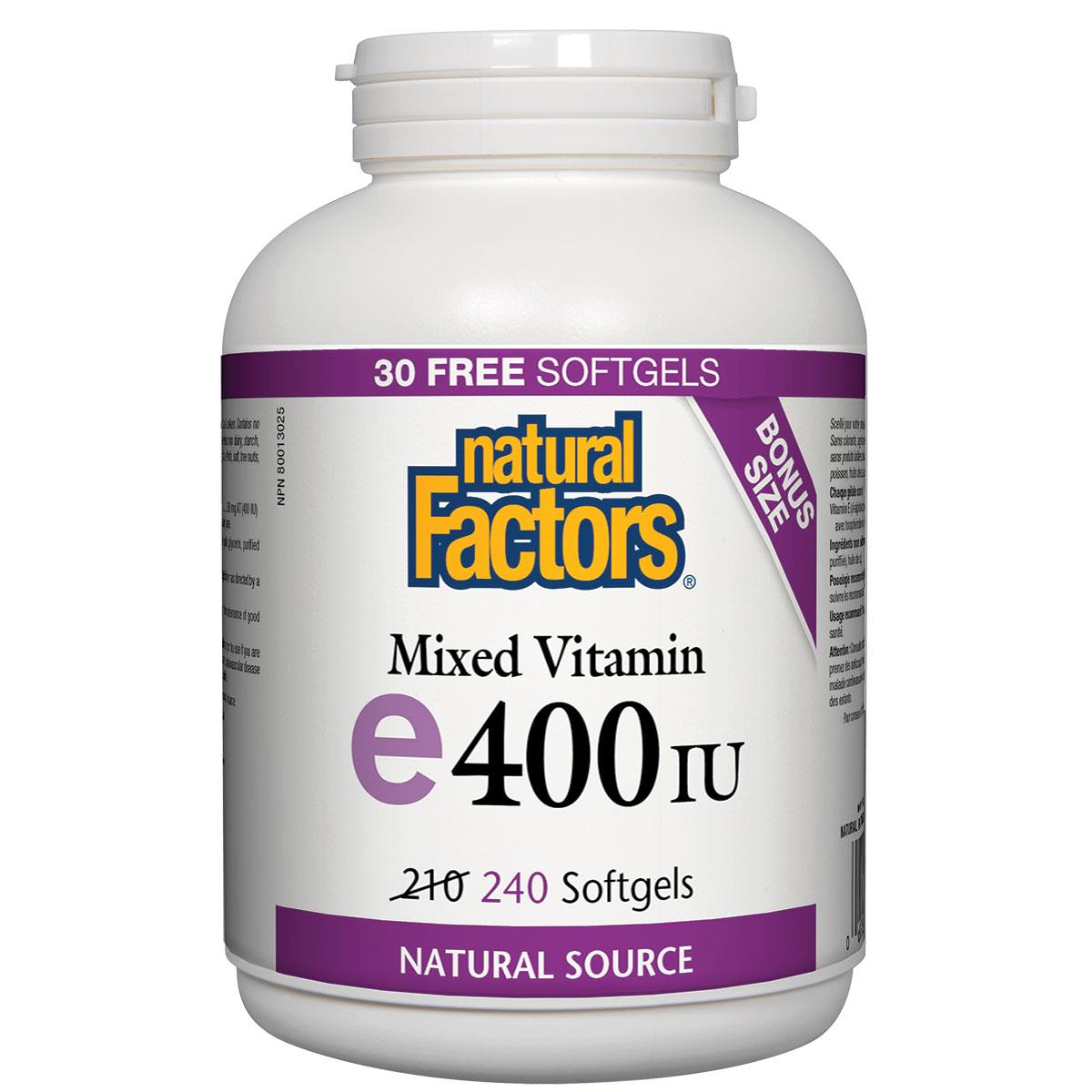 Vitamin E Mixed 400IU, 240 Softgels/Bonus 30
