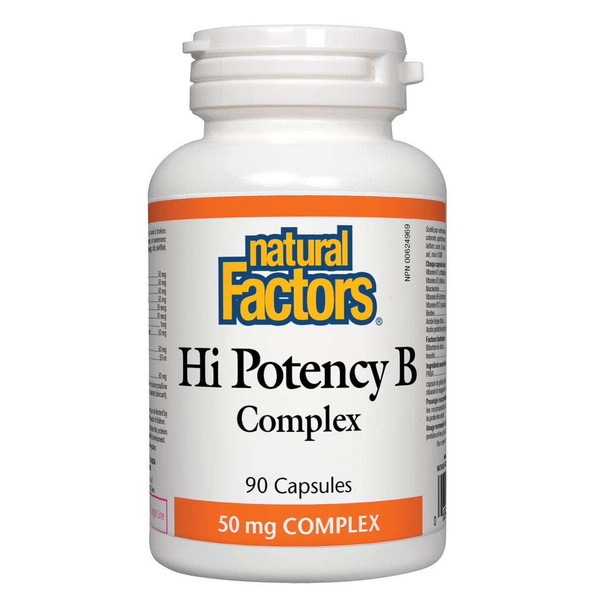 Natural Factors Hi Potency B Complex, 50mg, 90 Caps