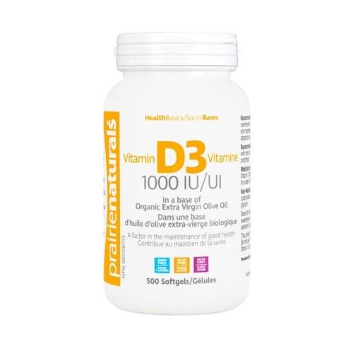 Praire Naturals Vitamin D3 - 1000IU / 180 Soft Gels